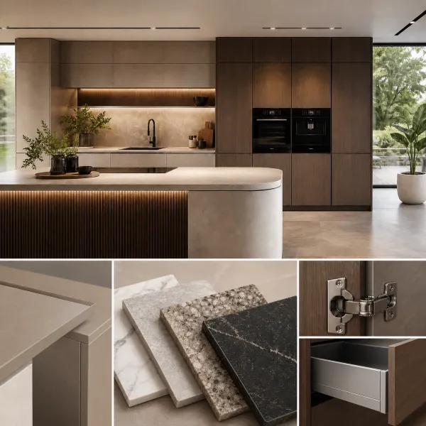 Cuisine équipée complète Cuisinaffaires avec électroménager intégré et plan de travail en quartz
