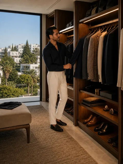 Dressing sur-mesure Cuisinaffaires avec îlot central et rangements organisés