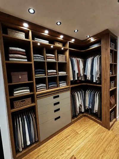 Dressing droit gris avec portes coulissantes