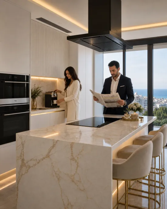 Cuisine moderne avec îlot central